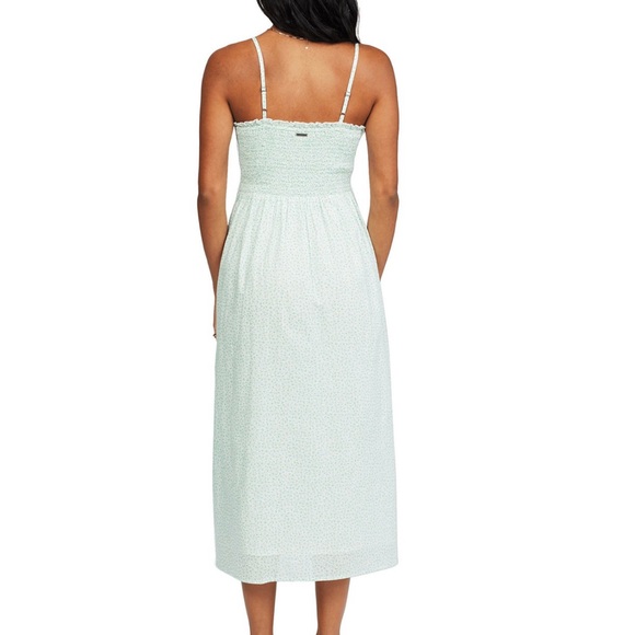 New Billabong Mint Floral Smocked Top Dress - Picture 2 of 5